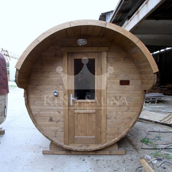 "ROUND" outdoor sauna barrel 4.24m x 2.38m 10 people