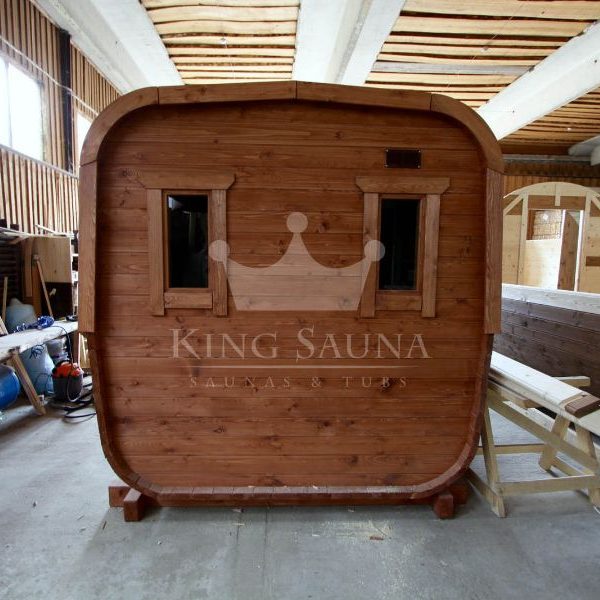 "SQUARE" Barrel sauna for seven people