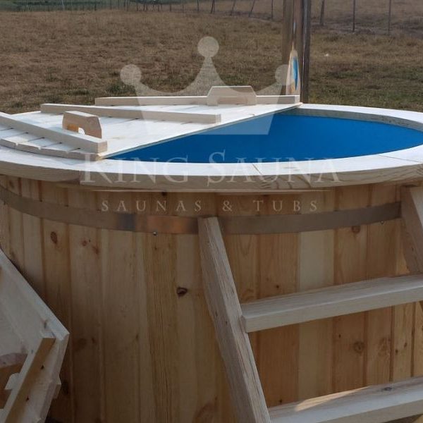 "PLASTIC" hot-tub 1.8m with fir wood decoration